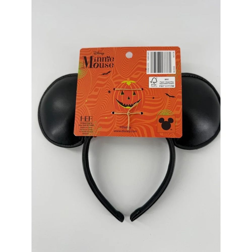 Disney Minnie Mouse Halloween Headband Orange Sequin Bow Mickey Pumpkin Ears